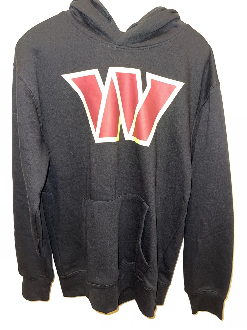 NFL Black Hoodie with Red 'W' Chest Logo